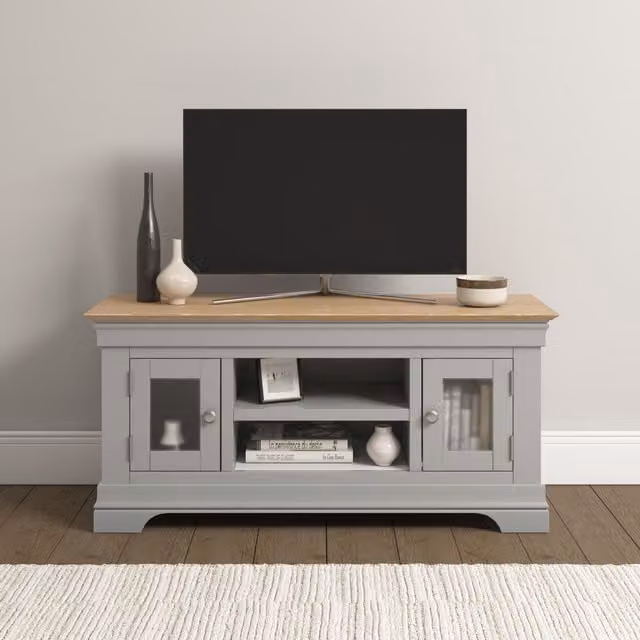 Seconique Bordeaux Small TV Stand in Light Grey – 1