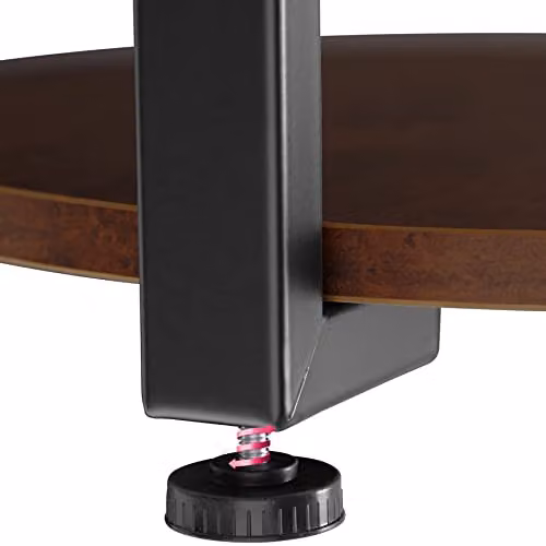 tectake Round Industrial Style Side Table with Steel Frame and Wooden Shelves, Brown, Ø50 x 62.5 cm – 4