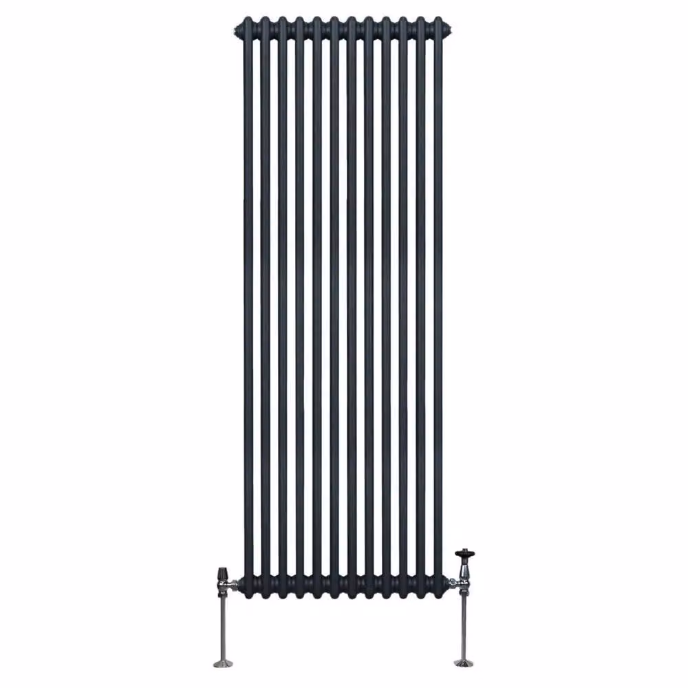 Monstershop Traditional 2 Column Steel Radiator in Anthracite Grey, H: 180 cm, W: 56.2 cm, D: 7 cm – 2