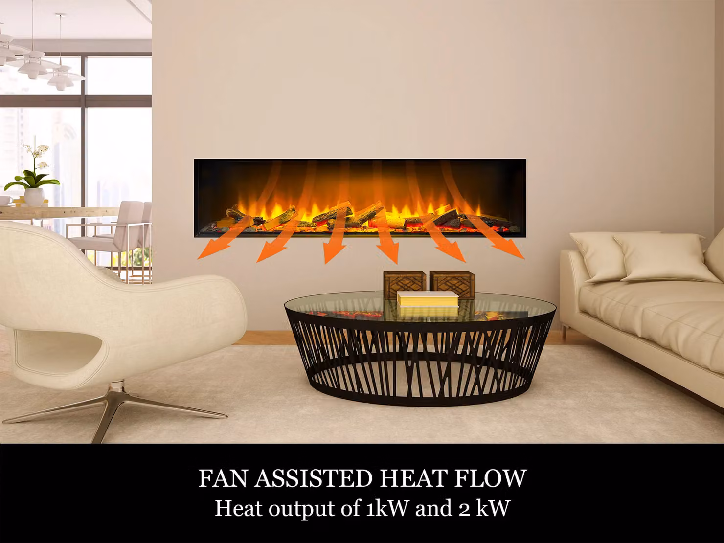 Acantha Aspire 125 Fully Inset Media Wall Electric Fire in Black – 4