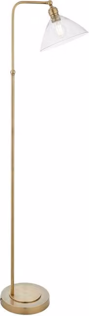 Netlighting Bellora Adjustable Glass Floor Lamp in Antique Bronze with Clear Glass Shade and E27 LED Socket – 1