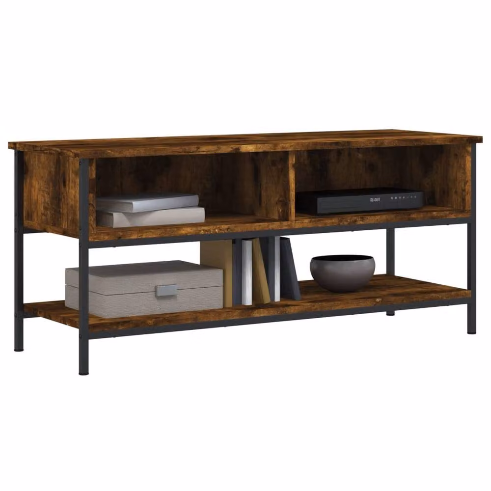 Berkfield Home Smoked Oak TV Cabinet in Brown, W/D/H: 100 x 35 x 45 cm – 3