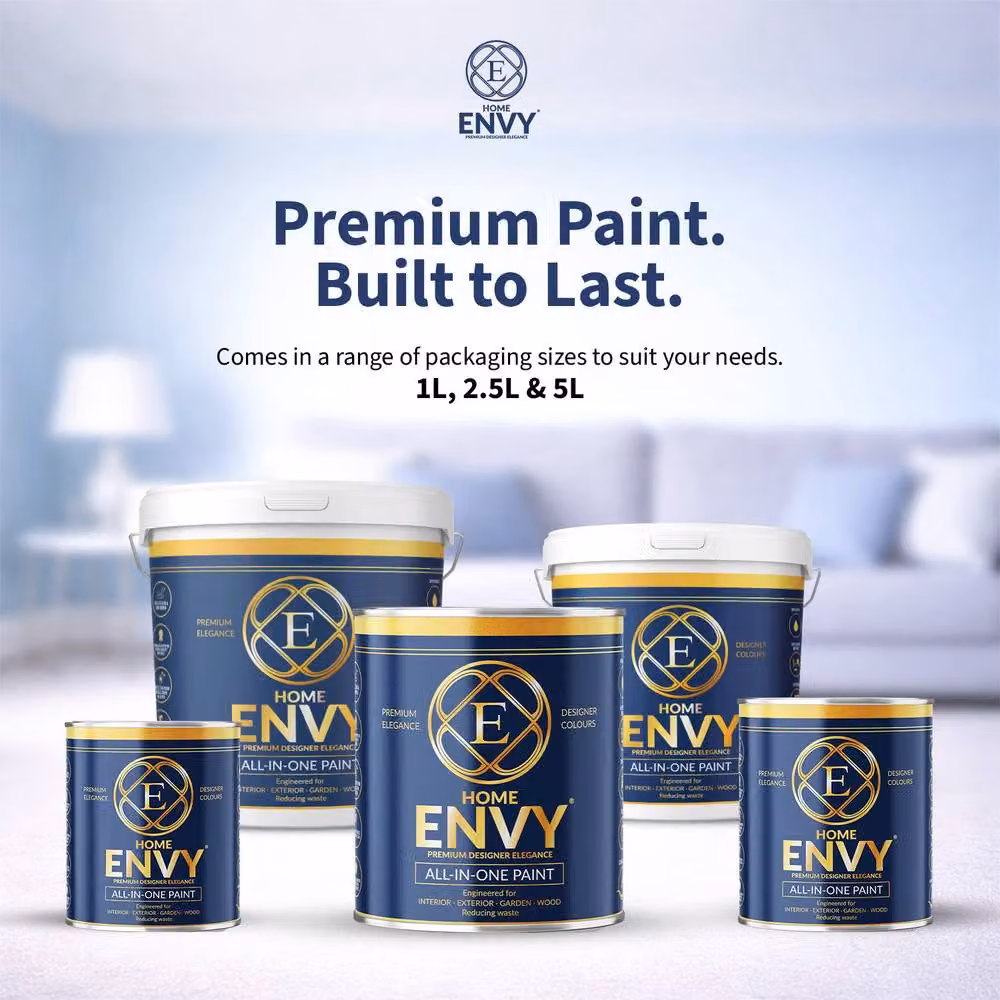 HOMES ENVY All-In-One Multi Surface Indoor and Outdoor Matt Paint in Blue Sea Heritage, 0.5 l – 5
