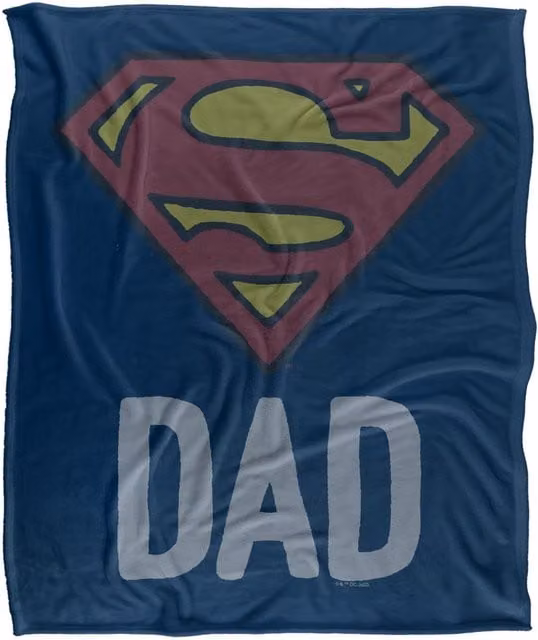 Warner Brothers Superman Logo Officially Licensed Silky Touch Super Soft Throw Blanket, White and Multicolour, W: 152 cm, D: 127 cm – 1