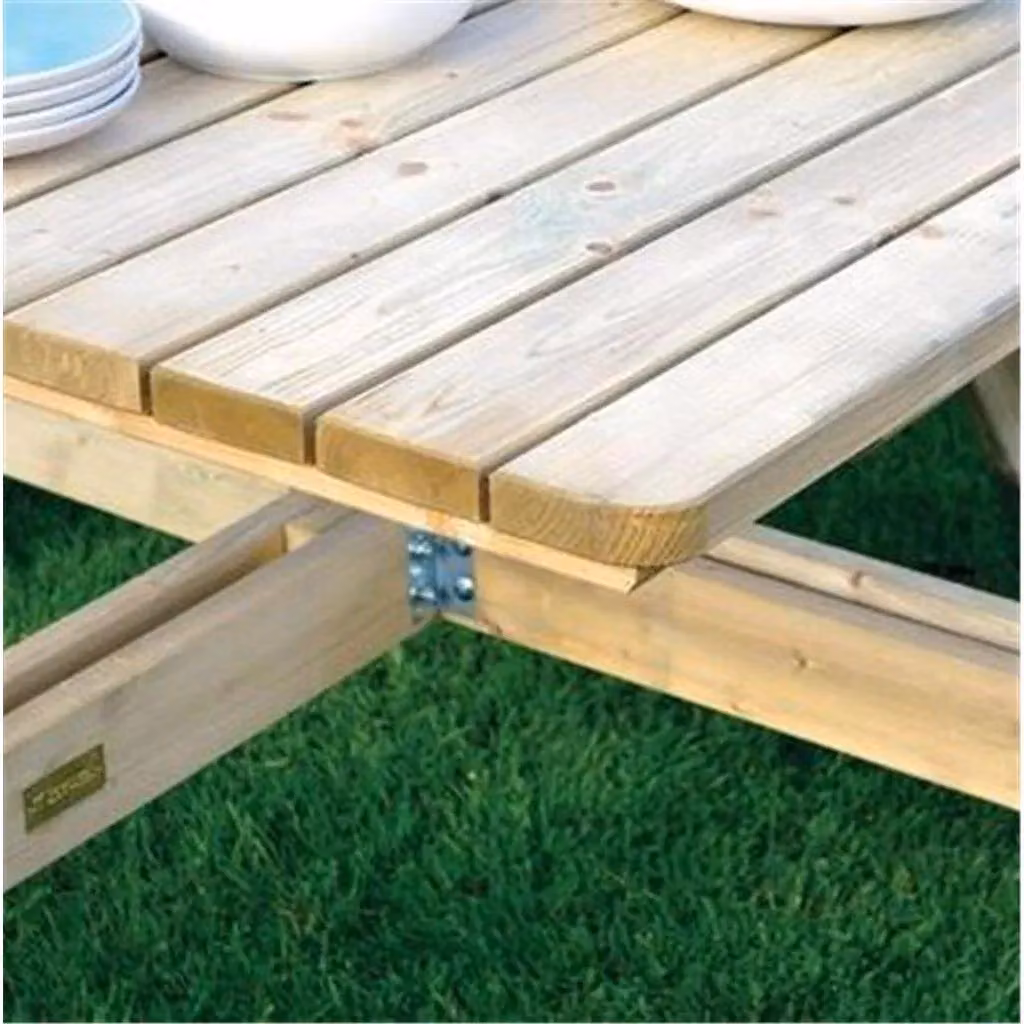 Cheshire Deluxe Square Picnic Garden Table in Light Oak – 2