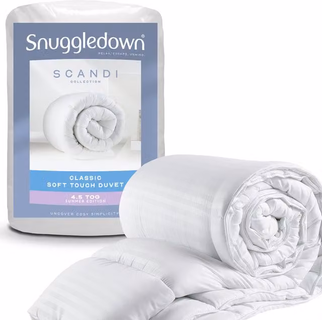 Snuggledown Scandi Classic Soft Touch 4.5 Tog Hollow Fibre Duvet, White, Double