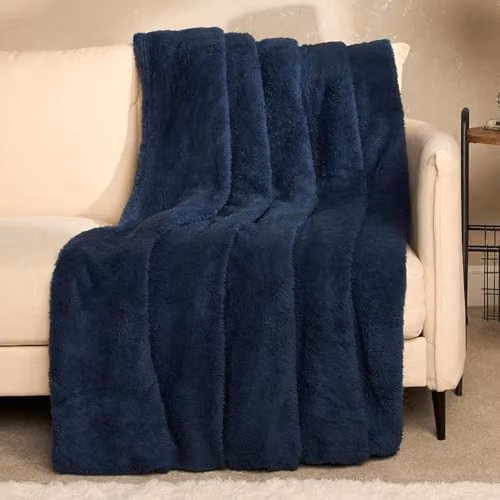 Brentfords Teddy Fleece Blanket, Navy Blue, W: 125 cm, D: 150 cm – 4