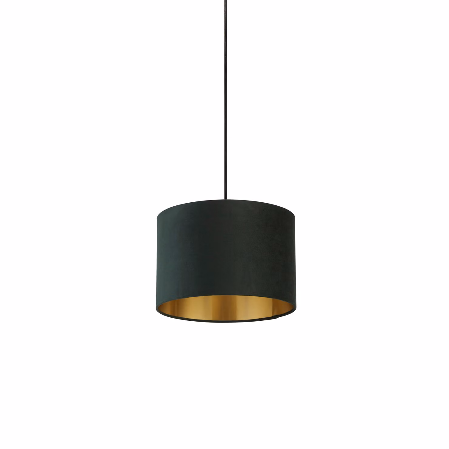 Lighting Collection Green Velvet Drum Lamp Shade with Gold Inner, Diameter: 30 cm – 2