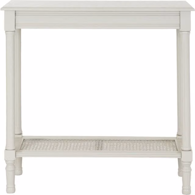 KDMK Belmont White Rattan Rectangular Console Table