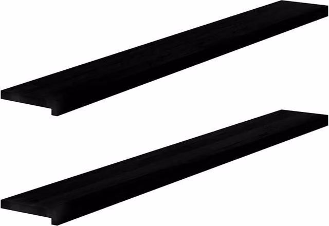 Berkfield Home Solid Oak Wood Window Sills, 2 Pieces, Dark Brown, W: 160 cm, D: 20 cm, H: 2 cm – 1