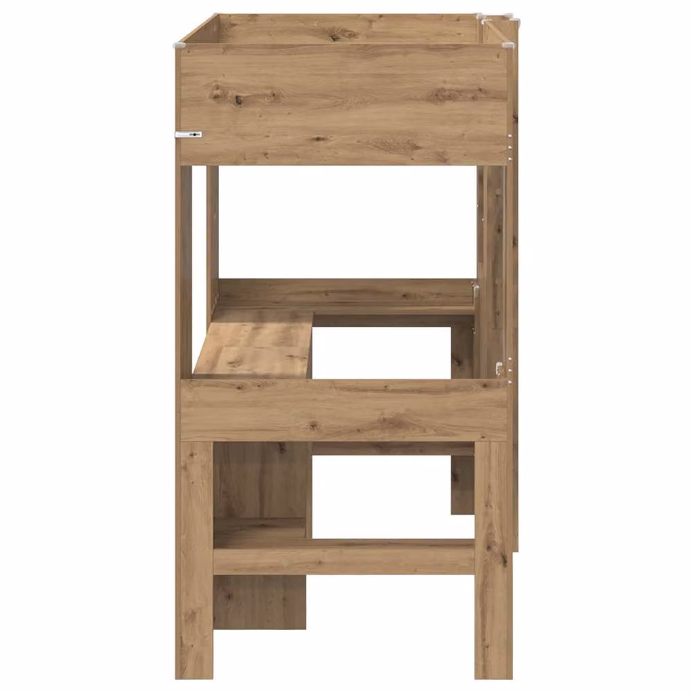 Berkfield Home Loft Bed Frame with Desk and Shelf in Artisan Oak Brown, W/D/H: 80 x 200 cm – 3