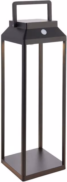 Loops Solar Powered Outdoor Table Lamp in Black with Warm White LED