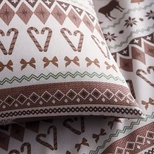 Fusion Christmas Fairisle Single Duvet Cover Set in Natural with Pillowcase – 3