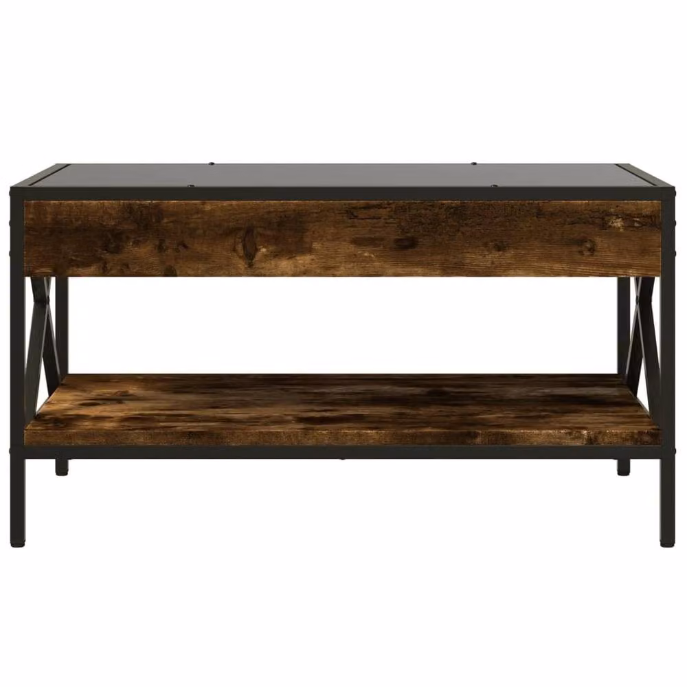 Berkfield Home Infinity LED Coffee Table in Smoked Oak Brown, W/D/H: 70 x 50 x 38 cm – 3
