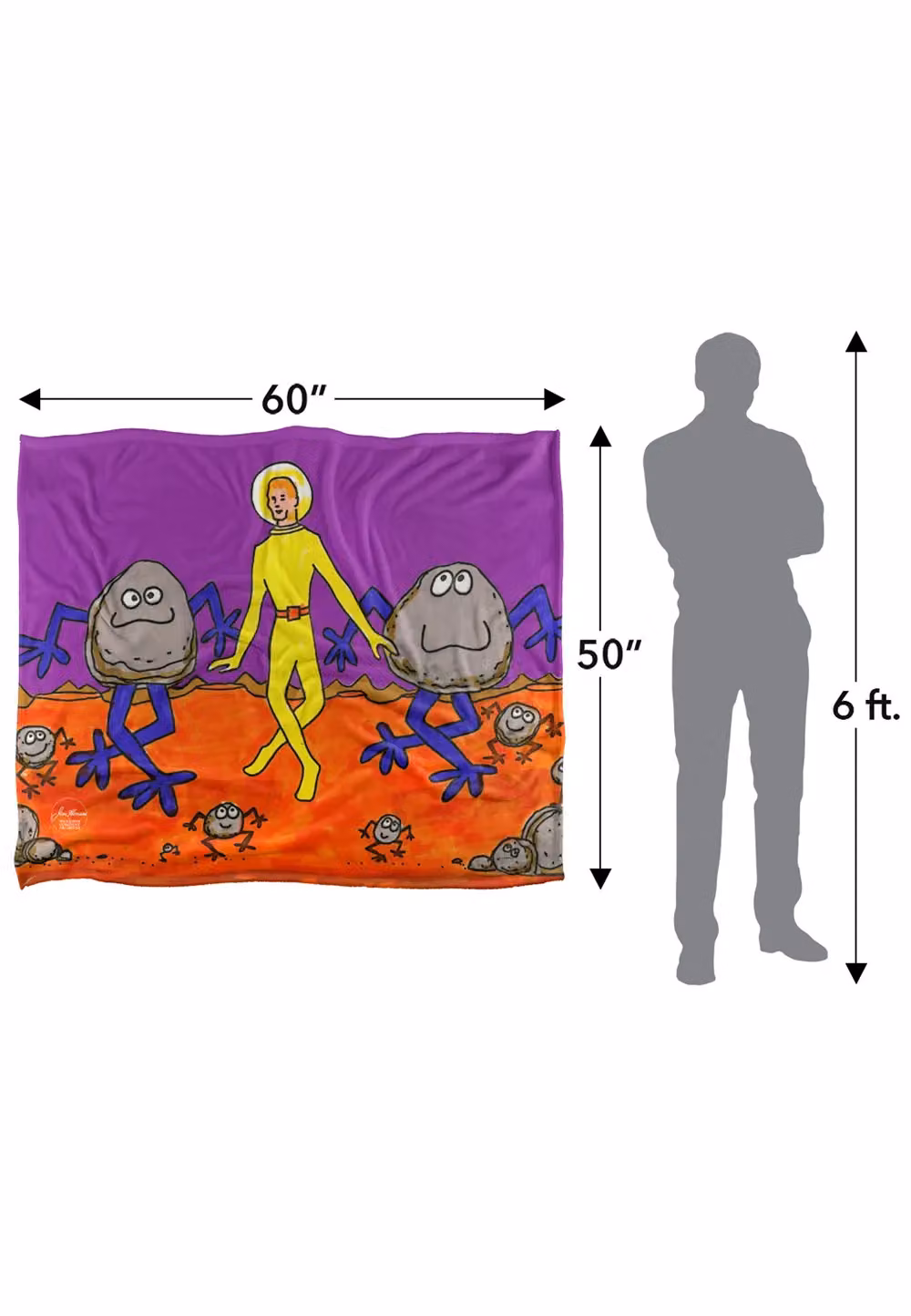 Jim Henson Signature Collection Spaceman Dancing Silky Touch Super Soft Fleece Throw Blanket, White, W/D/H: 152 x 127 cm – 6