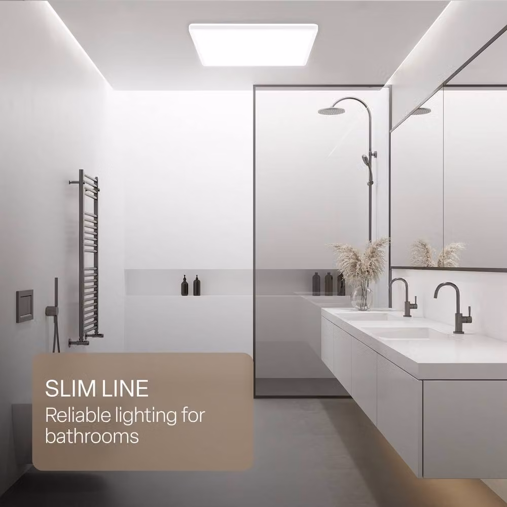 B.K.Licht White LED Slim Ceiling Panel Light with Remote Control, Dimmable CCT, IP44, W/D/H: 42 x 42 x 3 cm – 4