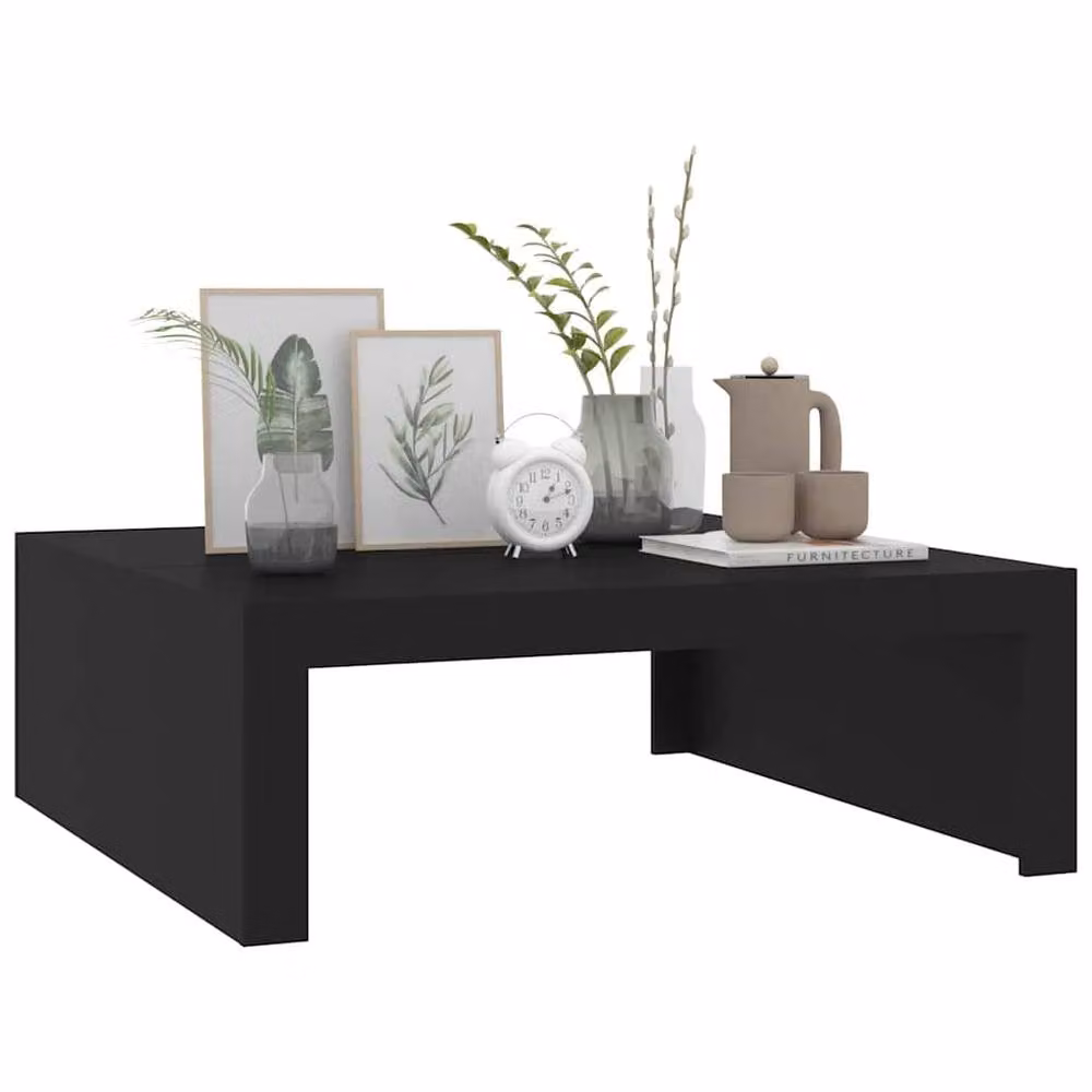 Berkfield Home Modern Square Coffee Table in Black, W/D/H: 100 x 100 x 35 cm – 3