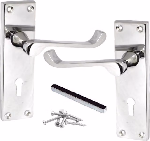 Betley Butterfly Door Handles in Chrome and Silver