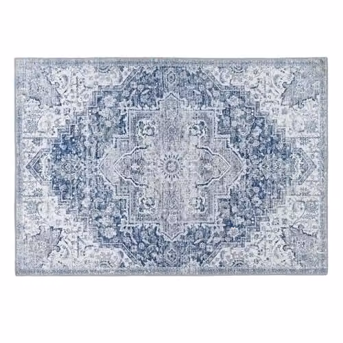 Phoenox Textiles Limited Origins Garda Washable Oriental Vintage Rug, Blue, W: 160 cm, L: 230 cm – 1