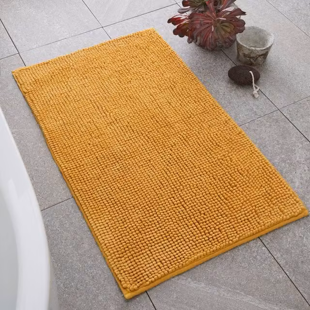 Catherine Lansfield Bobble Bath Mat, Yellow, W: 50 cm, D: 80 cm