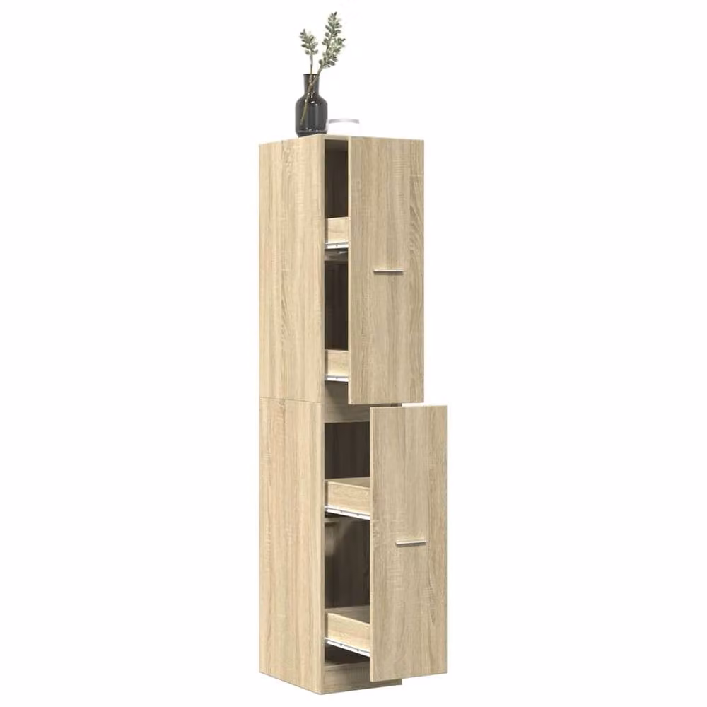 Berkfield Home Elegant Apothecary Cabinet in Sonoma Oak and Light Tan, W: 30 cm, D: 41 cm, H: 174.5 cm – 2
