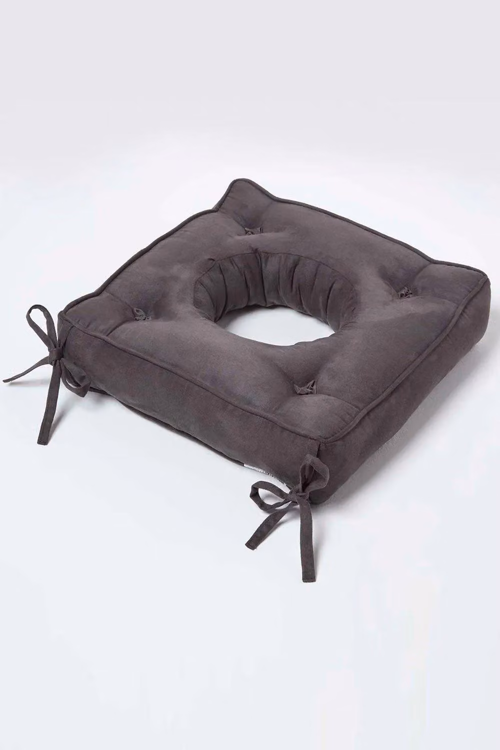 Homescapes Grey Faux Suede Contoured Coccyx Seat Cushion, W/D: 40 x 40 cm – 2