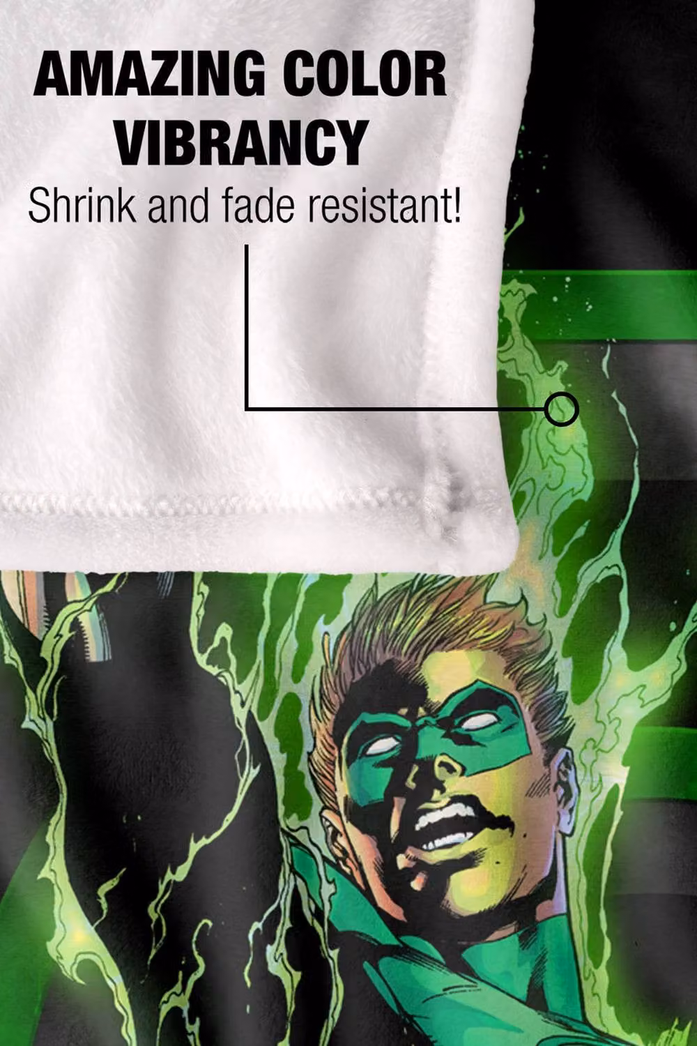 Warner Bros. Green Lantern Fully Charged Extra Large Super Soft Silky Touch Throw Blanket in Green, Black and Multicolour – 4