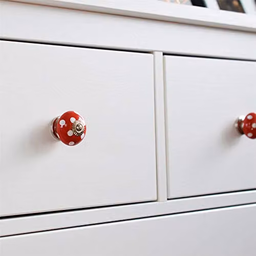 Nicola Spring Red and White Polka Dot Ceramic Cabinet Knob – 2