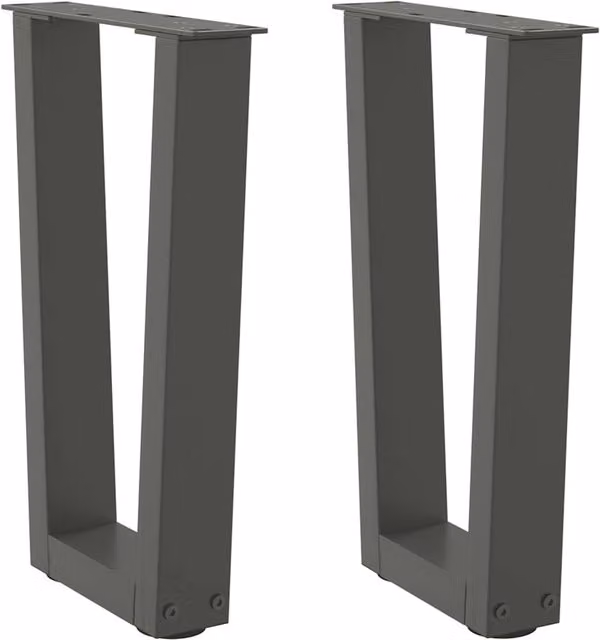 Berkfield Home V-Shape Dining Table Legs, 2 Piece Steel Set in Anthracite Black, W: 28 cm, H: 42-43.3 cm