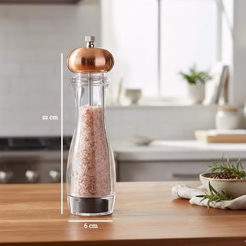 Premier Housewares Medium Salt and Pepper Mill in Clear and Copper – 2