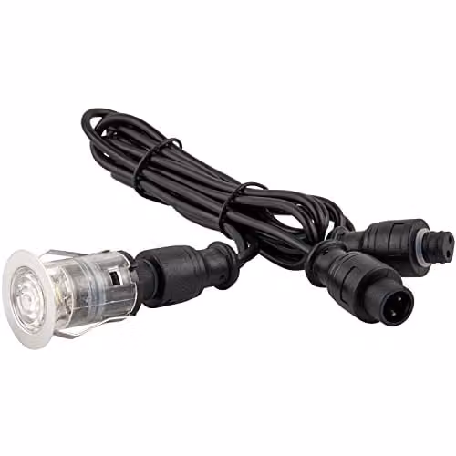 Loops Single 25mm Recessed Decking Light Module with CCT LED in Silver Stainless Steel and Transparent Polycarbonate – 1