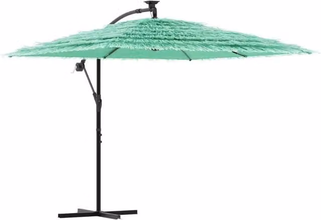 Berkfield Home Green Garden Parasol with Steel Pole, W/D/H: 246 x 246 x 230 cm