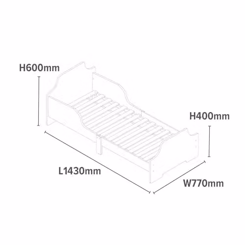 Liberty House Toys Two Tone Toddler Bed in White and Blue, W/D/H: 140 x 70 x 60 cm – 2