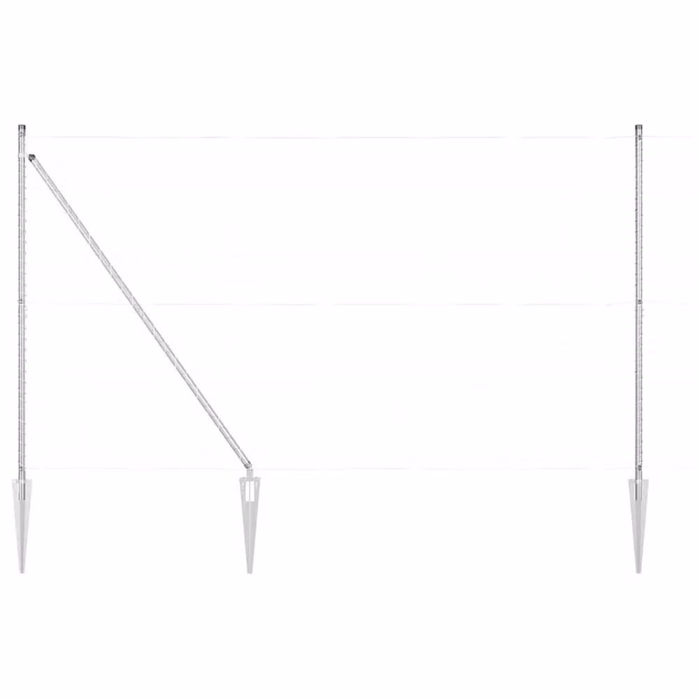 Berkfield Home 26 Pack Galvanised Steel Round Fence Posts with Spike in Silver, H: 180 cm, Diameter: 32 mm – 2
