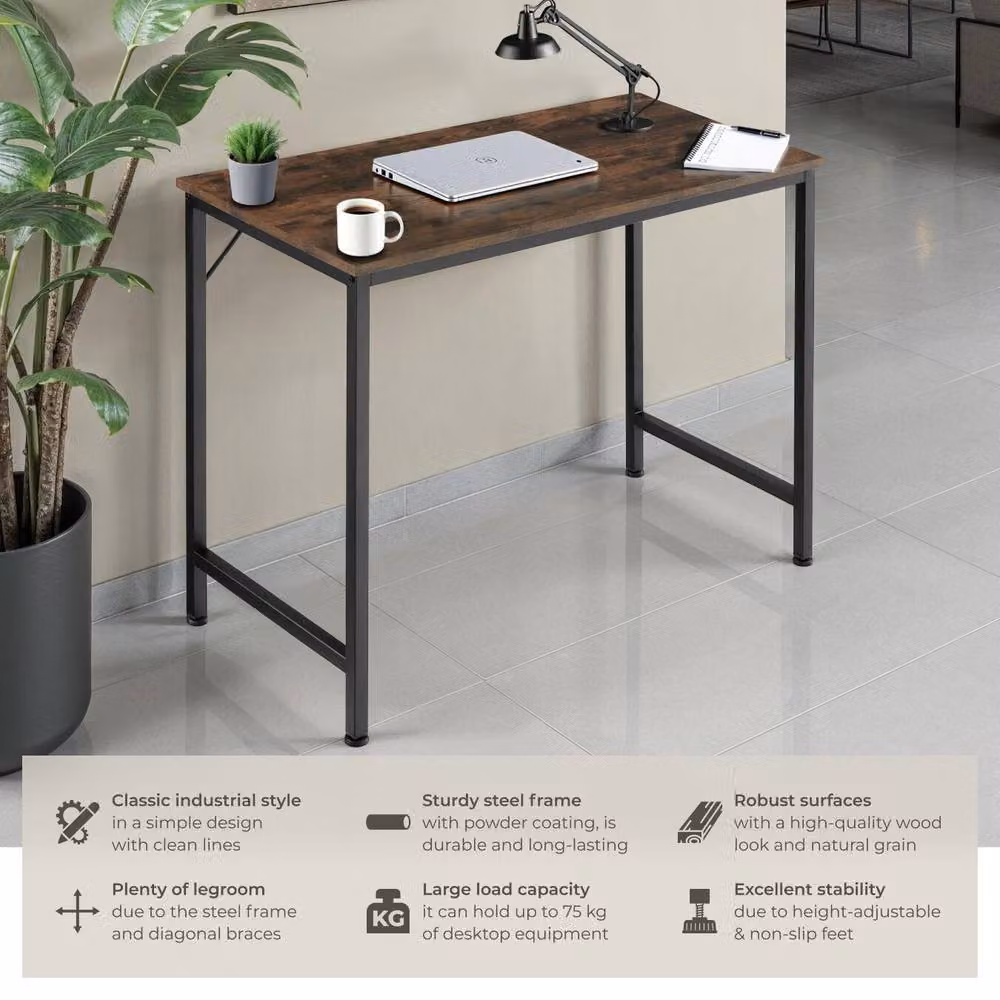 tectake Jenkins Writing Desk in Brown – 2