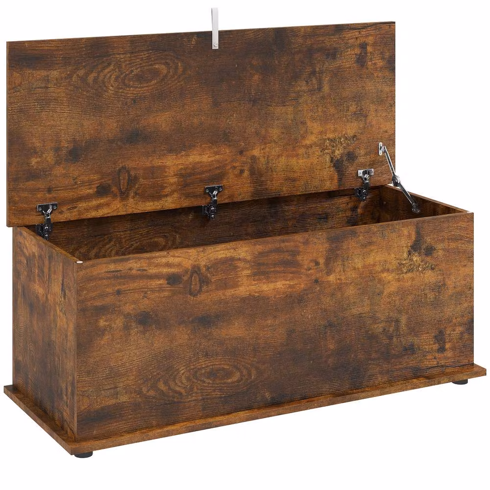 STILVORA Brown Storage Bench with Lift-Up Lid, W/D/H: 120 x 100 x 40 cm – 7