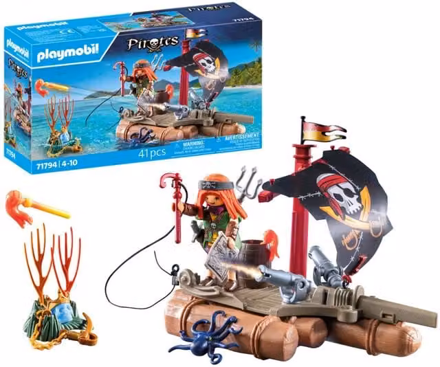 Playmobil Pirate Raft with Treasure in Brown