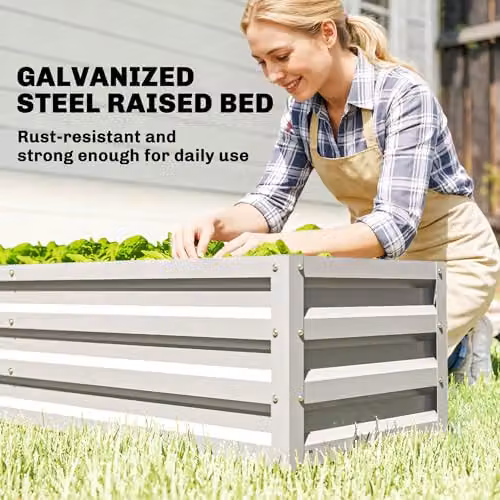 Outsunny Small White Greenhouse with Raised Garden Bed and Roller Door, W/D/H: 141 x 141 x 190 cm – 4