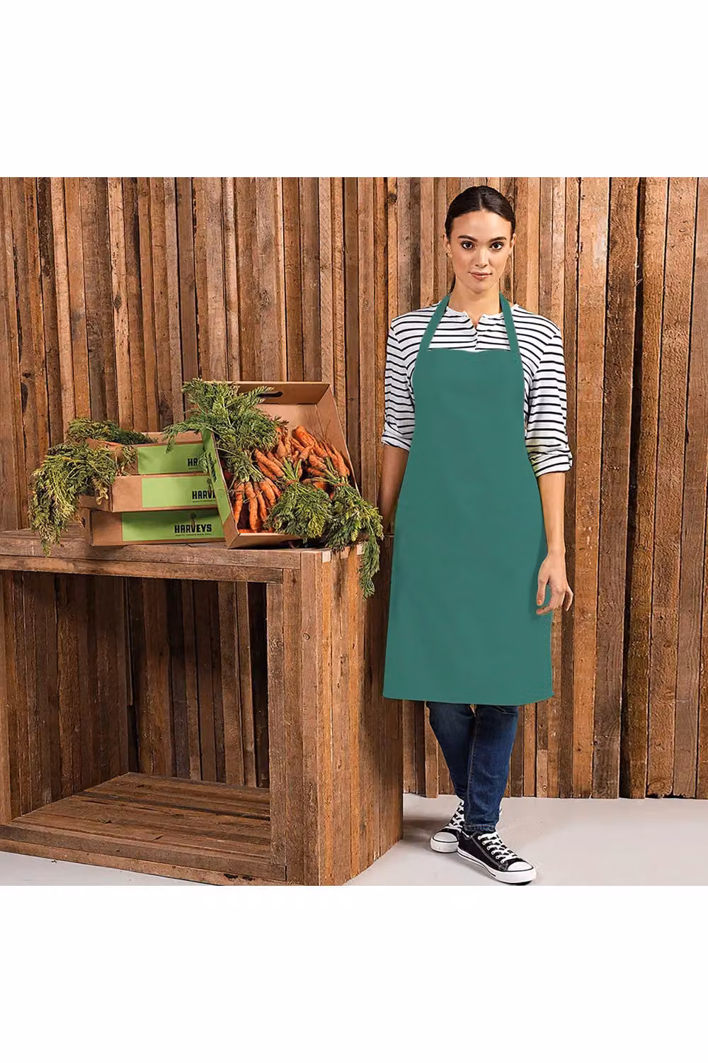 Premier Colours Professional Poly-Cotton Bib Apron in Green – 2