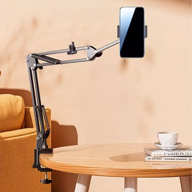 Komore Mechanical Arm Phone Holder in Black, 4.5 cm