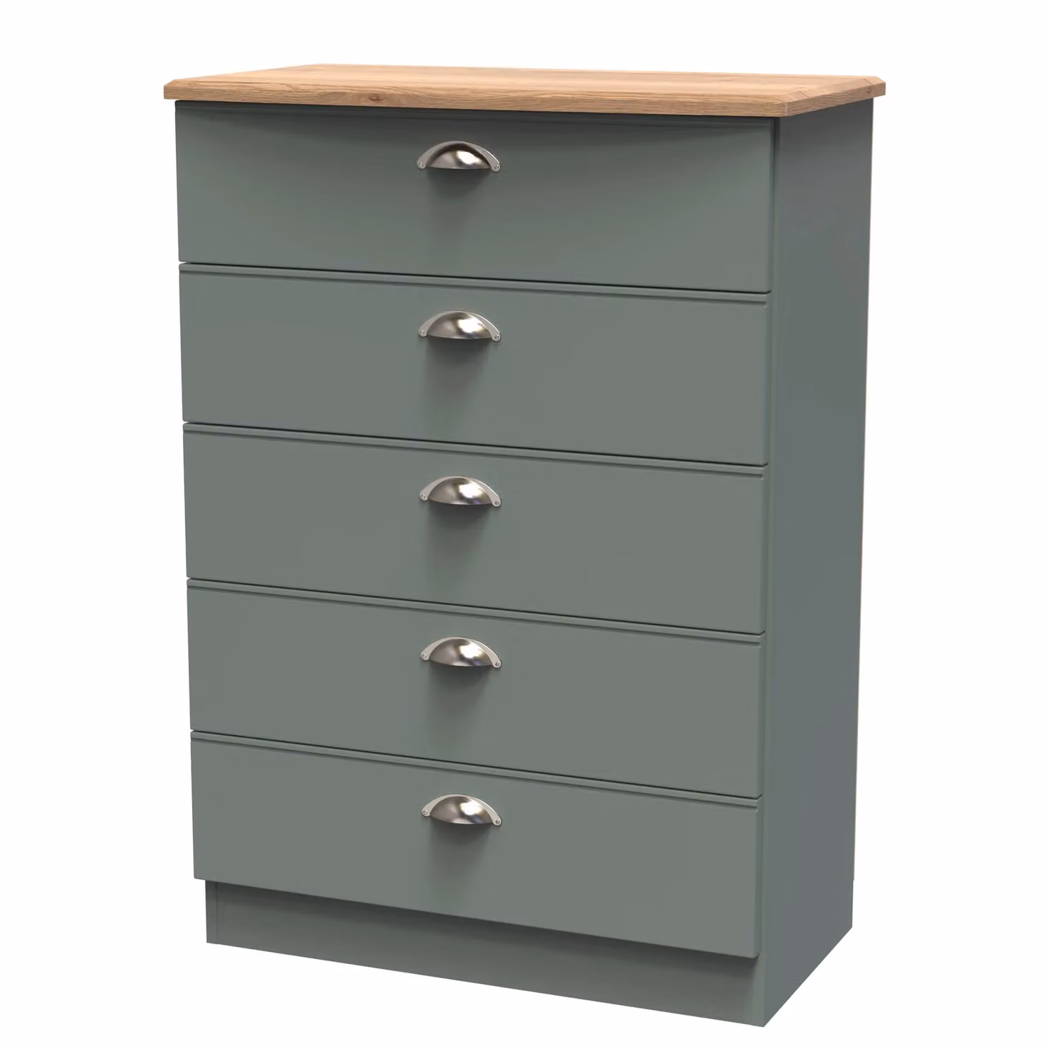 Ready Assembled 2 U Albert 5 Drawer Chest in Pale Green – 2