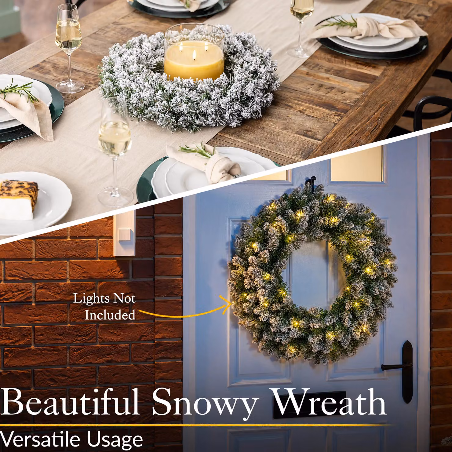 Christow Frosted Green Artificial Christmas Wreath Door Decoration, Diameter: 45 cm – 2