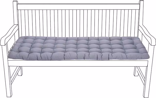 Gardenista Tufted Outdoor Garden Bench Seat Pad in Grey, Width: 108 cm