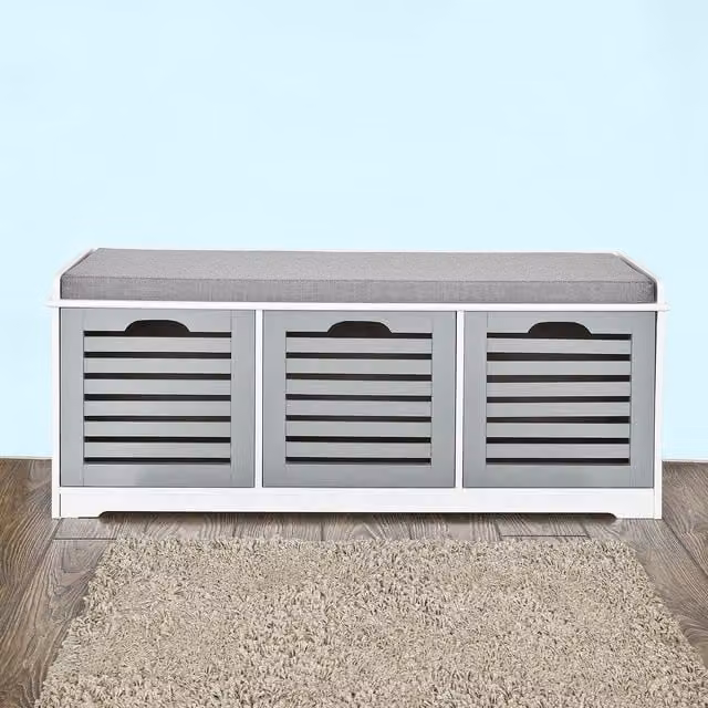 SoBuy Modern Grey Fabric Hallway Shoe Bench