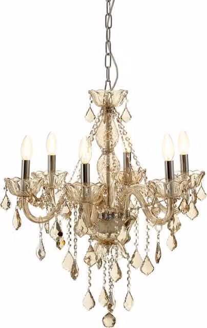 Interiors by Premier Morano 8 Bulb Champagne Glass Chandelier in Silver