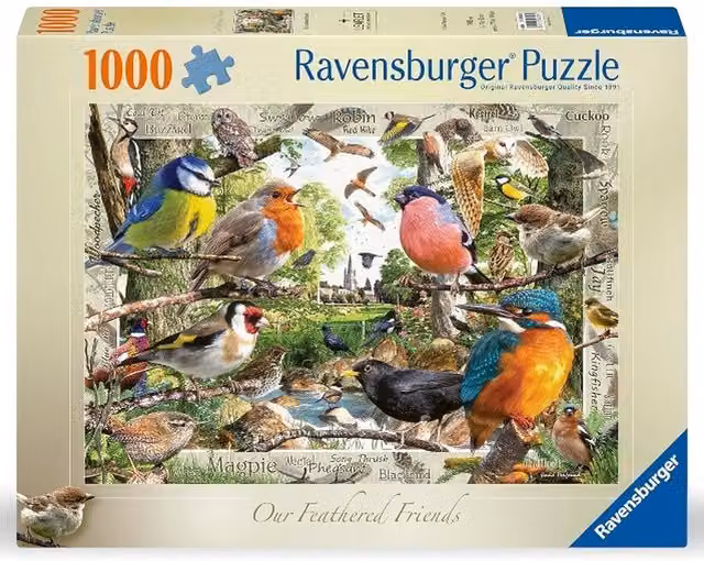 Ravensburger Feathered Friends 1000 Piece Jigsaw Puzzle in Green and Multicolour
