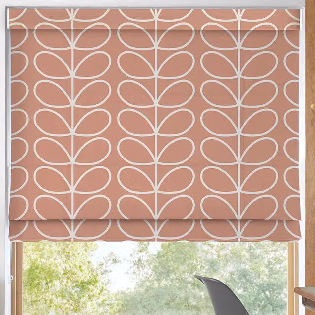Orla Kiely Jumbo Linear Stem Made to Measure Blackout Roman Blind in Bubblegum Pink