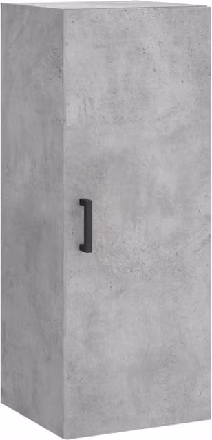 Berkfield Home Wall Mounted Cabinet in Grey with Hinged Doors, W/D/H: 34.5 x 34 x 90 cm