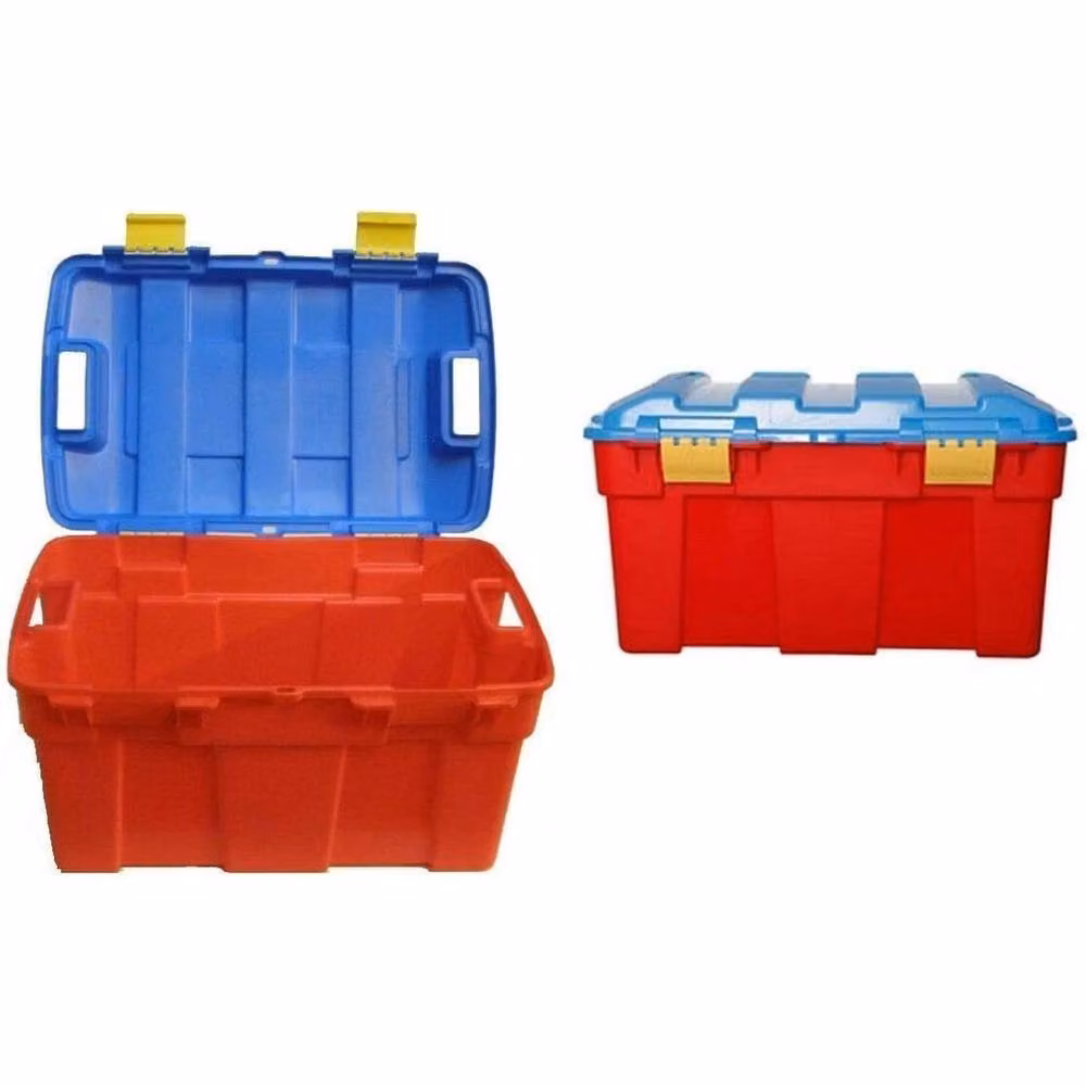 FLAVORA Heavy Duty 40L Storage Box Trunk with Clip in Red, W/D/H: 50.0 x 50.0 x 50.0 cm – 2