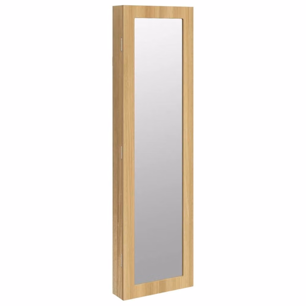 Berkfield Home Wall Mounted Mirror Jewellery Cabinet in Brown, W: 30 cm, D: 8.5 cm, H: 106 cm – 2